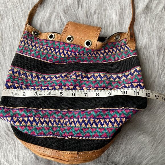 Backpack Bag Boho Chic Bohemian Leather Hobo Hippie Mexico Colorful Travel Day main image 6